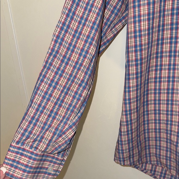 Casual Blue and Orange Button Down Shirt - Picture 5 of 12